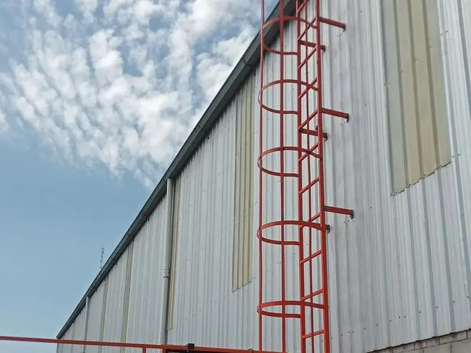 Escalera con jaula de protección · Tienda León